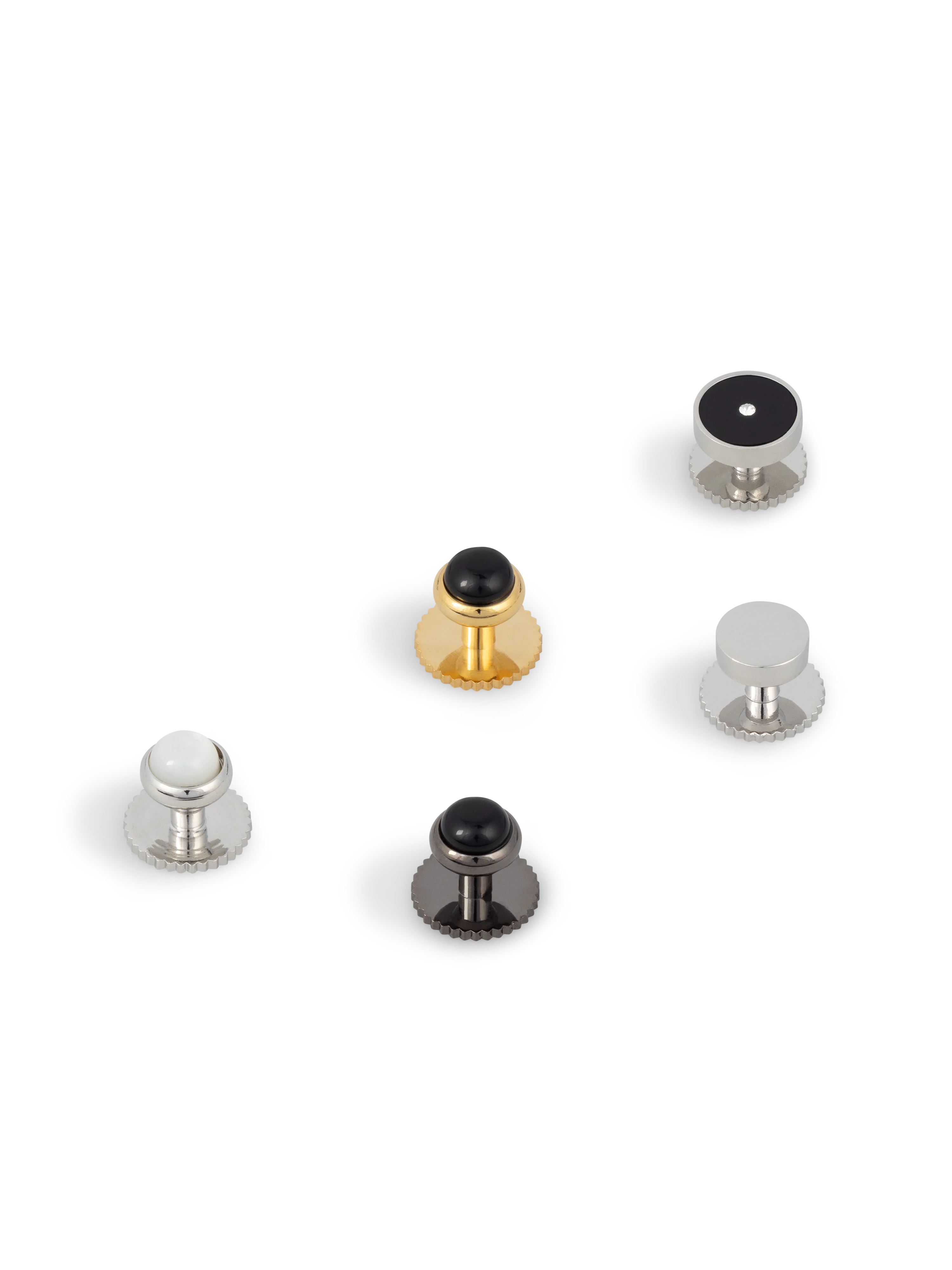 The Black Enamel Gunmetal Dress Studs - Image 3