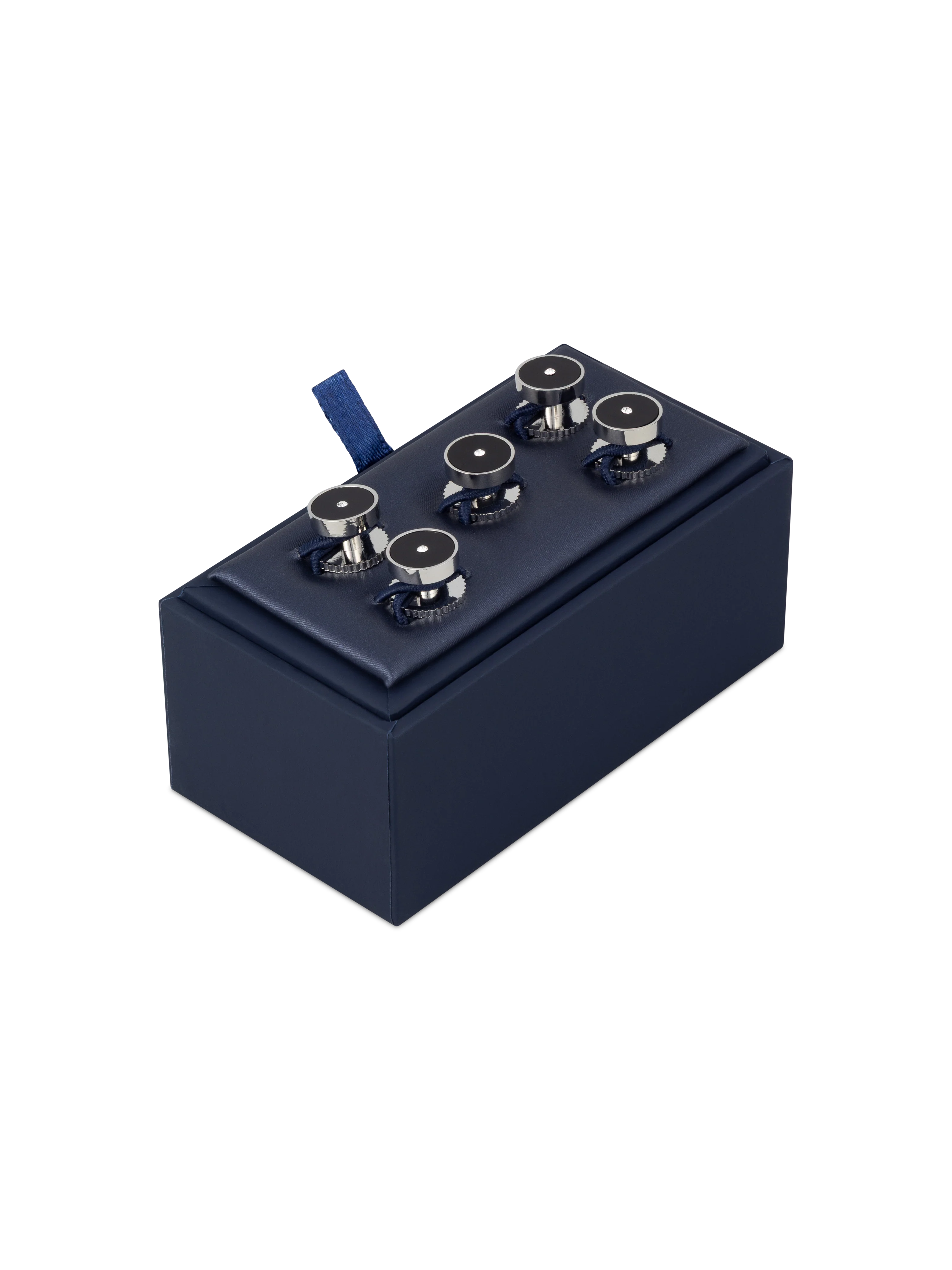 The Black Enamel Diamante Dress Studs - Image 2