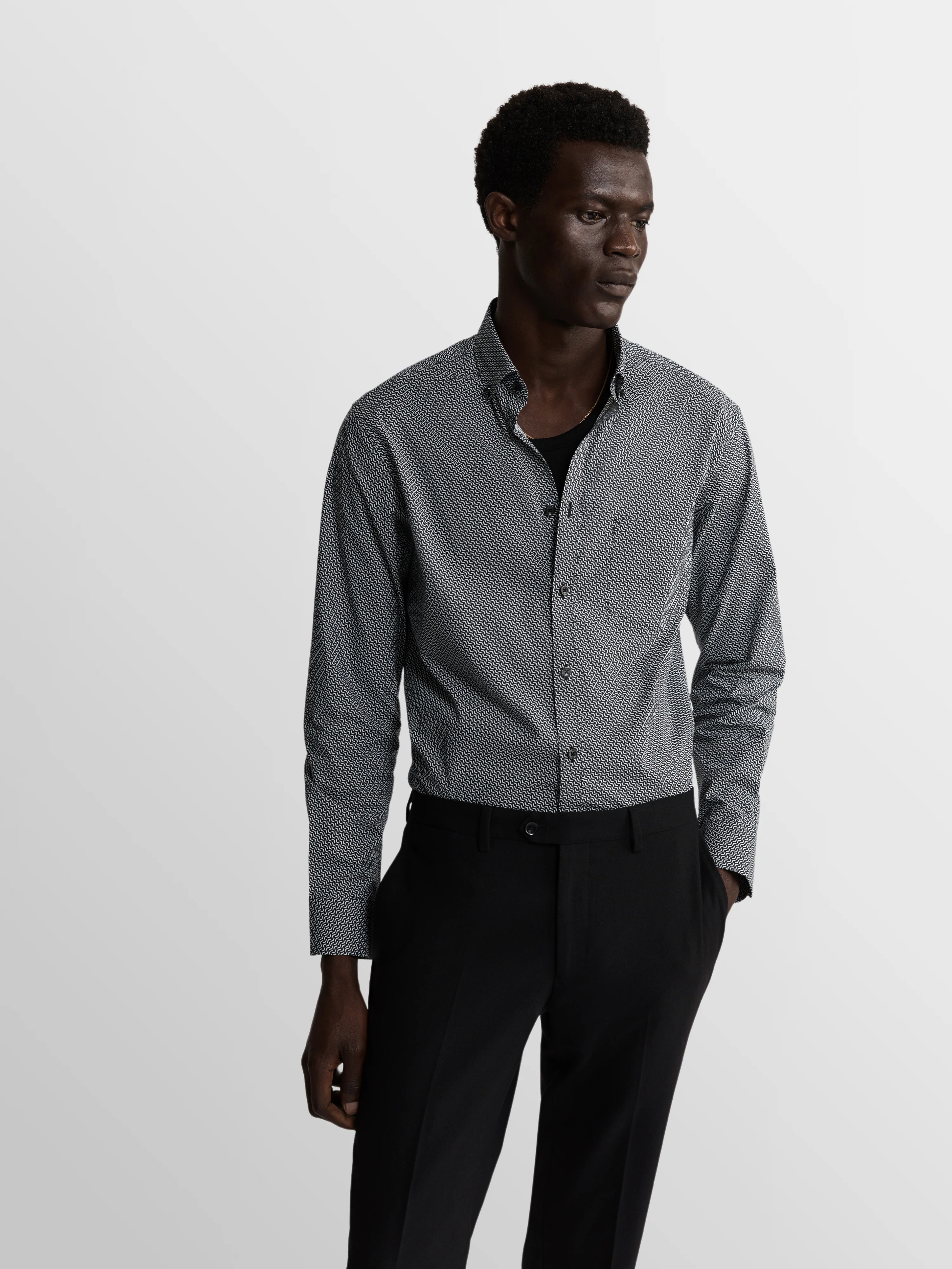 The Printed Poplin Slim Fit Shirt - Image 2
