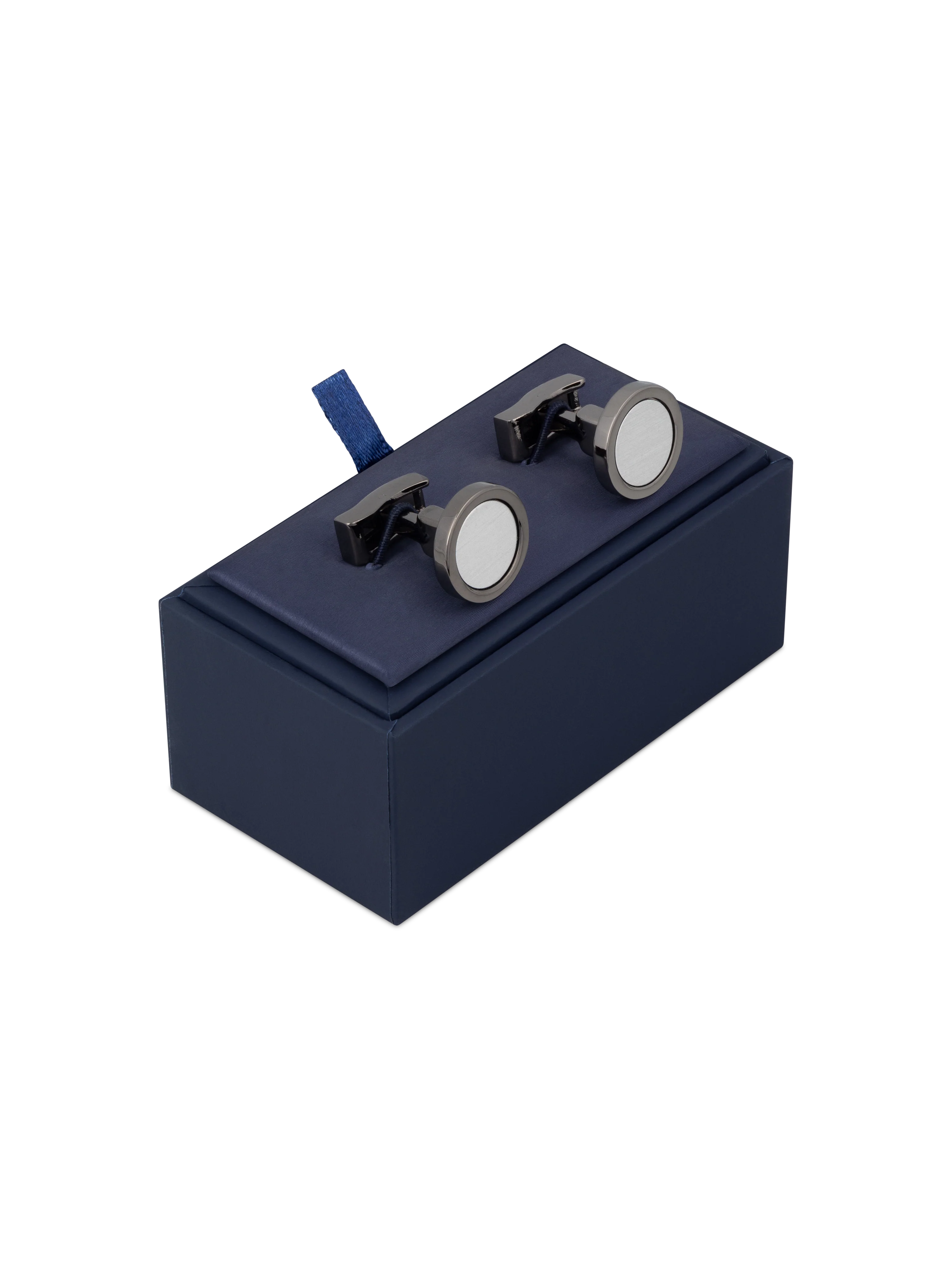 The Gunmetal Circle Cufflinks - Image 2