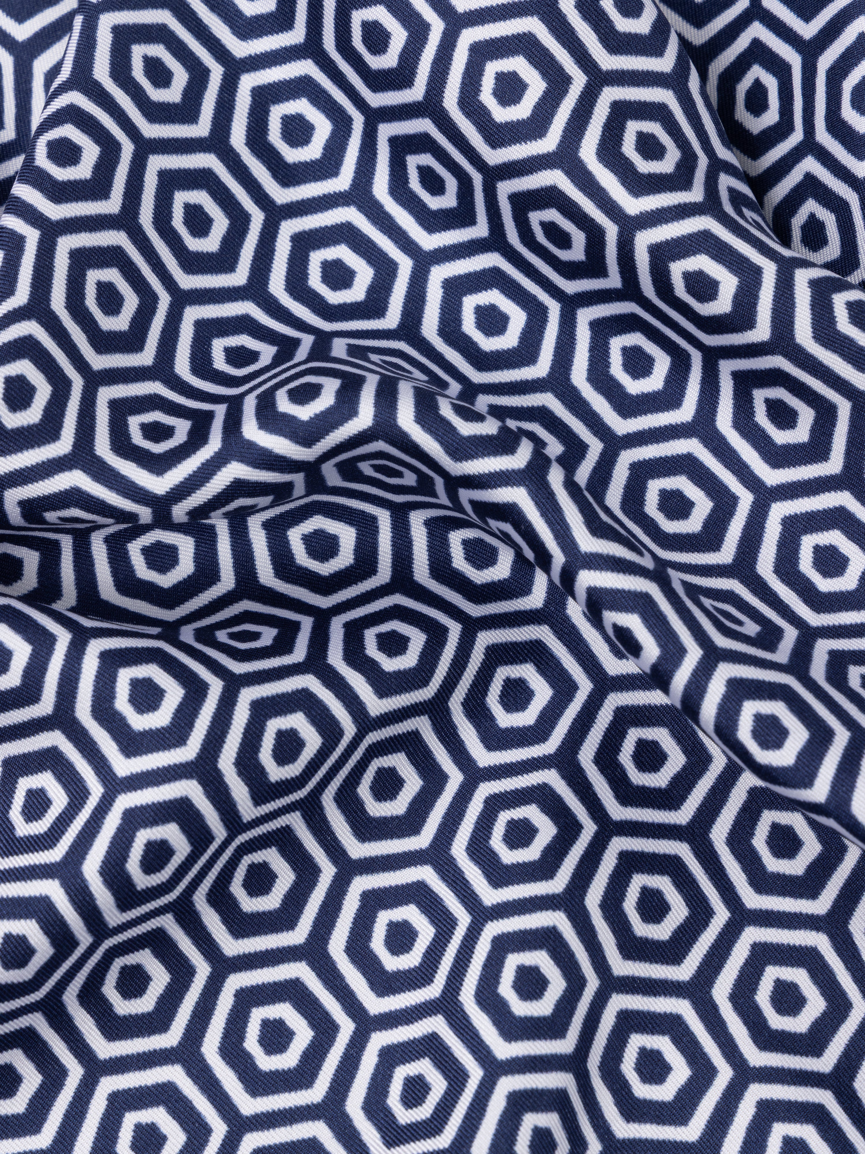 The Italian Hexagon Print Silk Pocket Square - Image 3