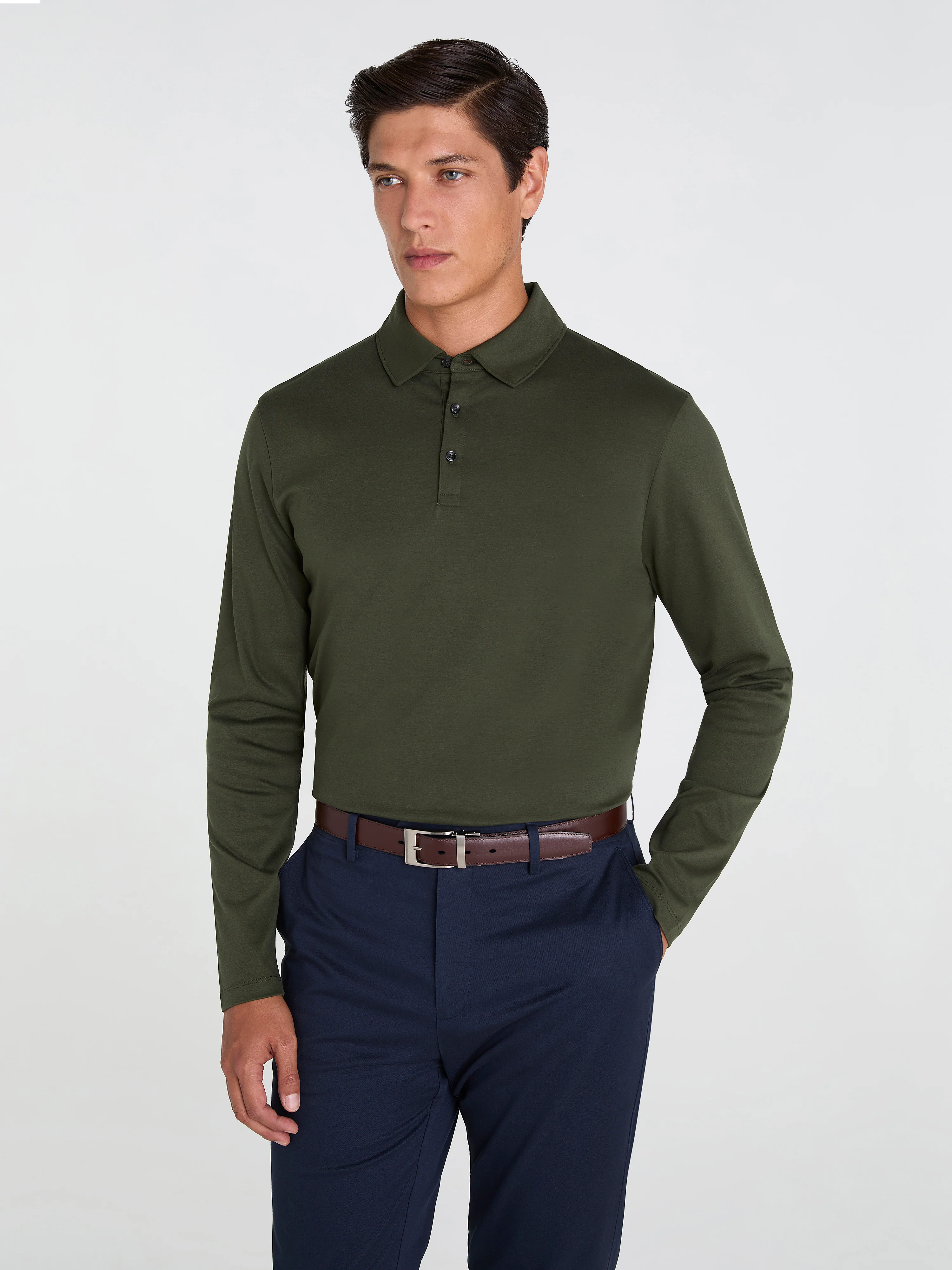The Long Sleeve Smart Jersey Polo - Image 2