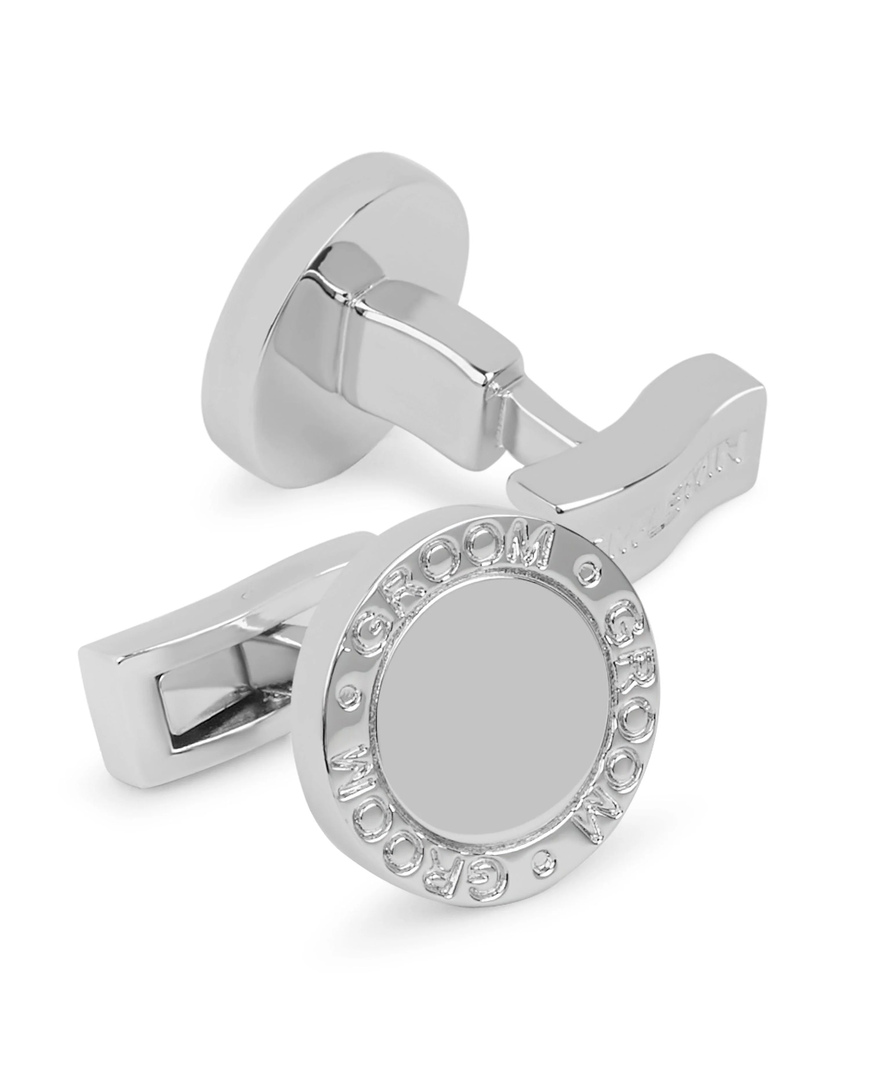 Occasionwear Silver-Tone Groom Cufflinks - Image 2