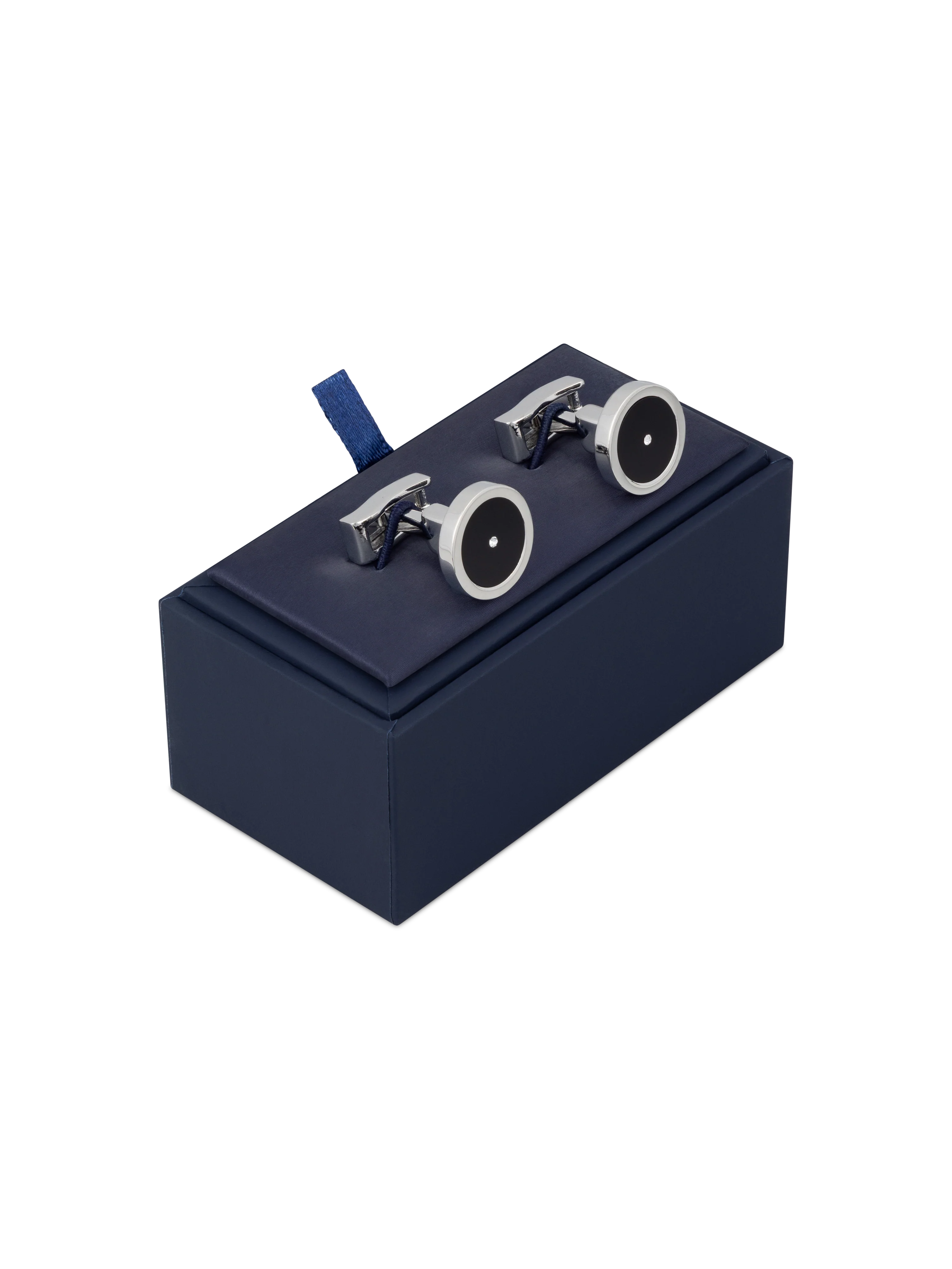 The Onyx Diamante Circle Cufflinks - Image 2