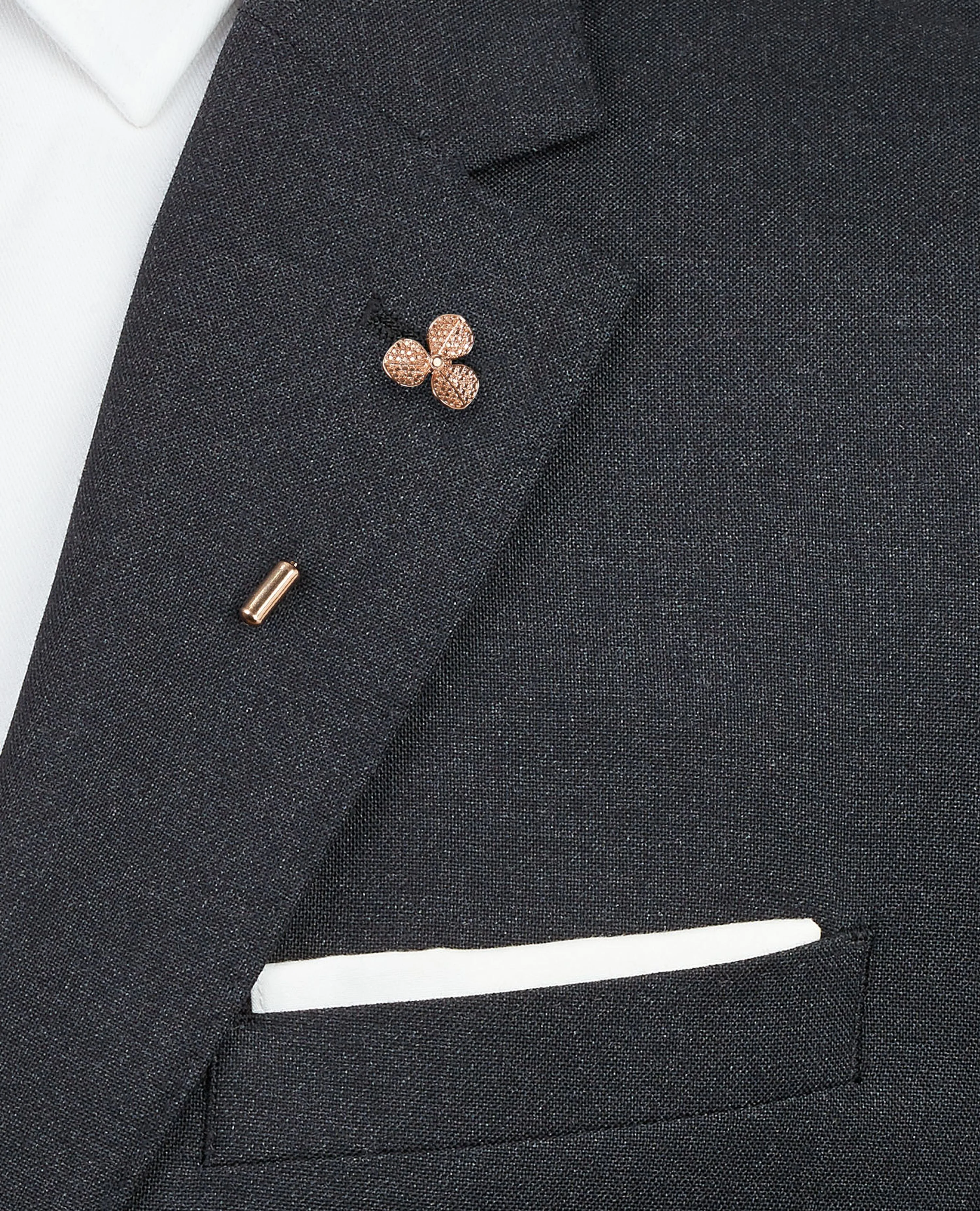 Rose Gold Flower Lapel Pin - Image 2