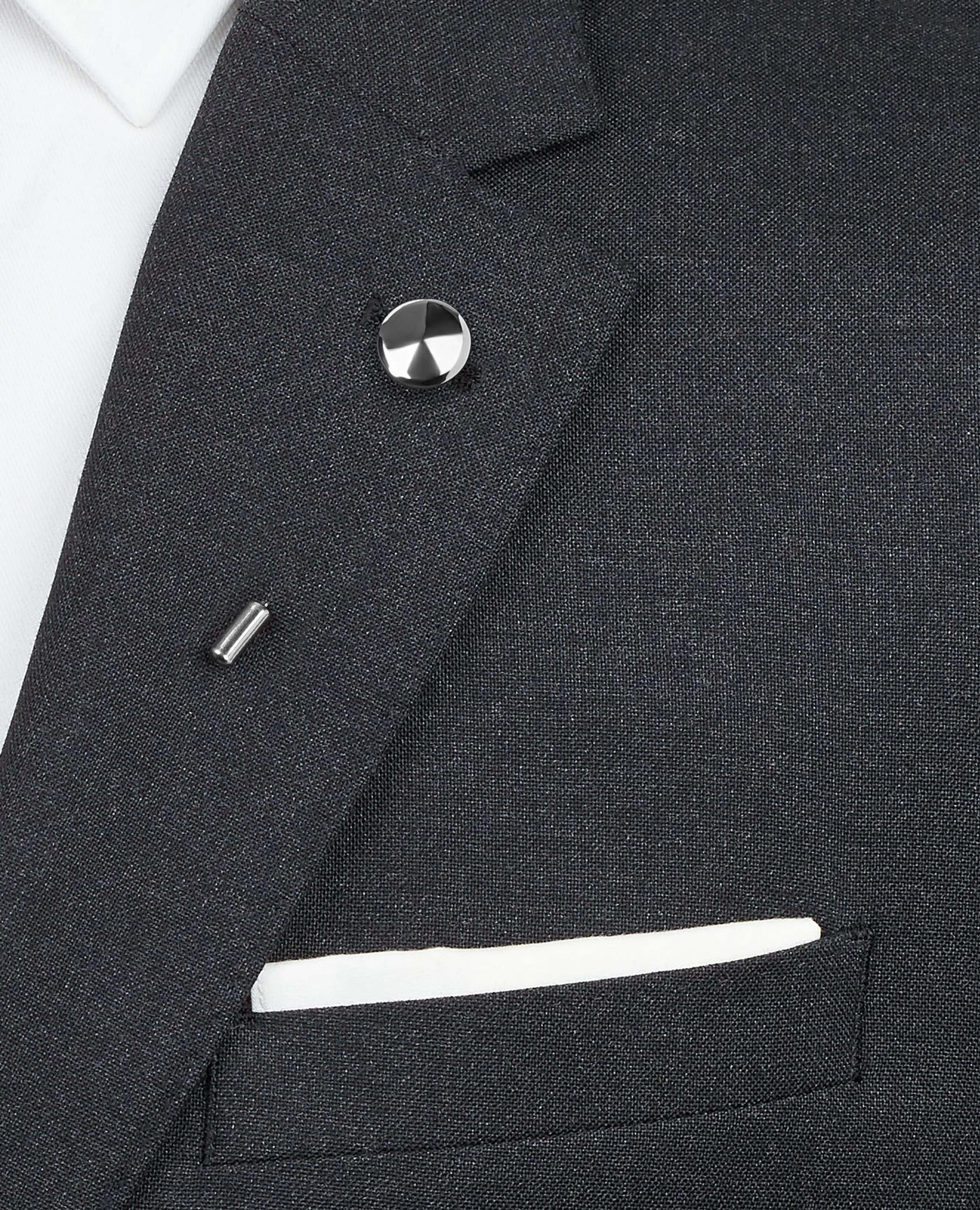 Silver Disc Lapel Pin - Image 2