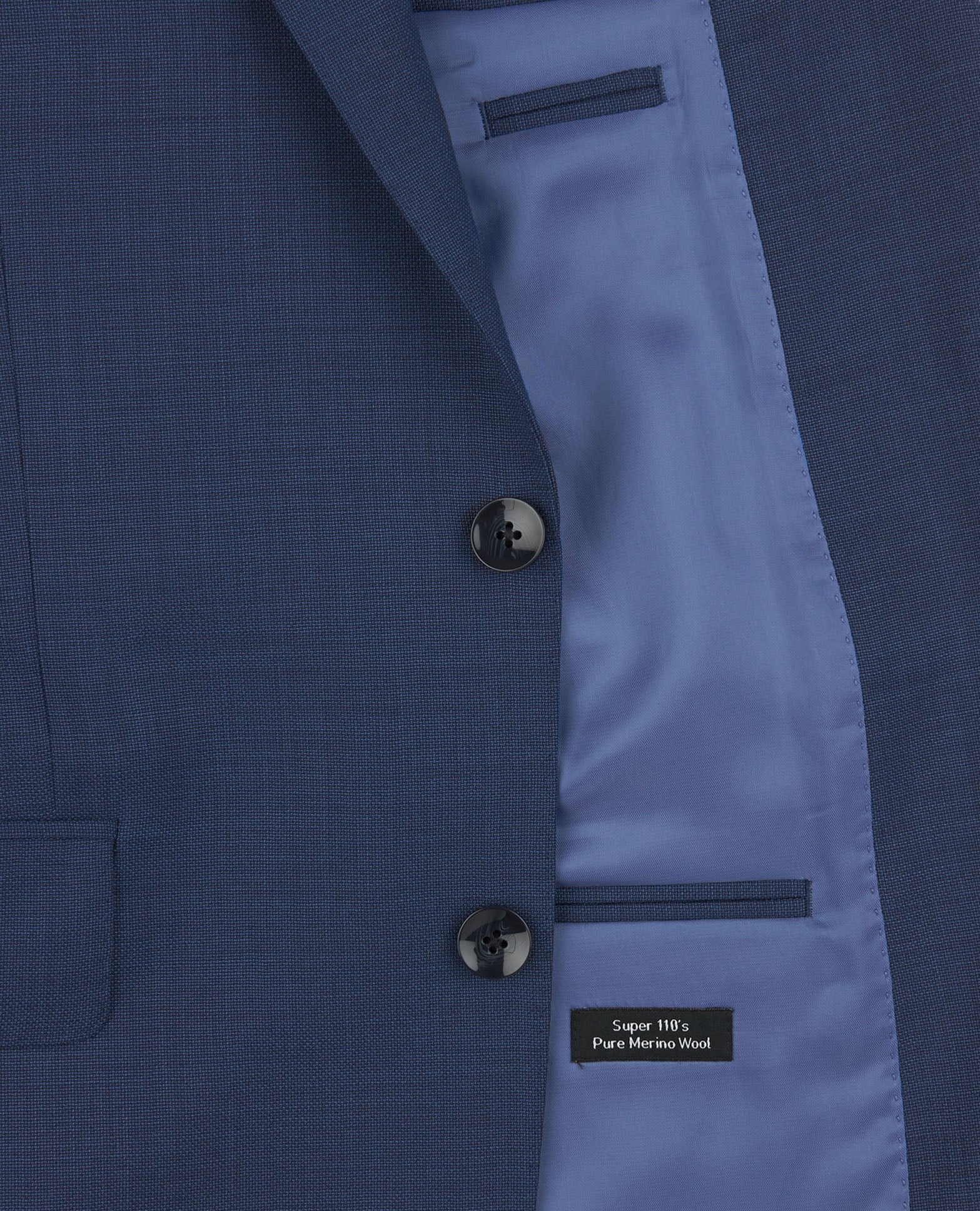 The Islington Slim Fit Blue Semi Plain Jacket - Image 6