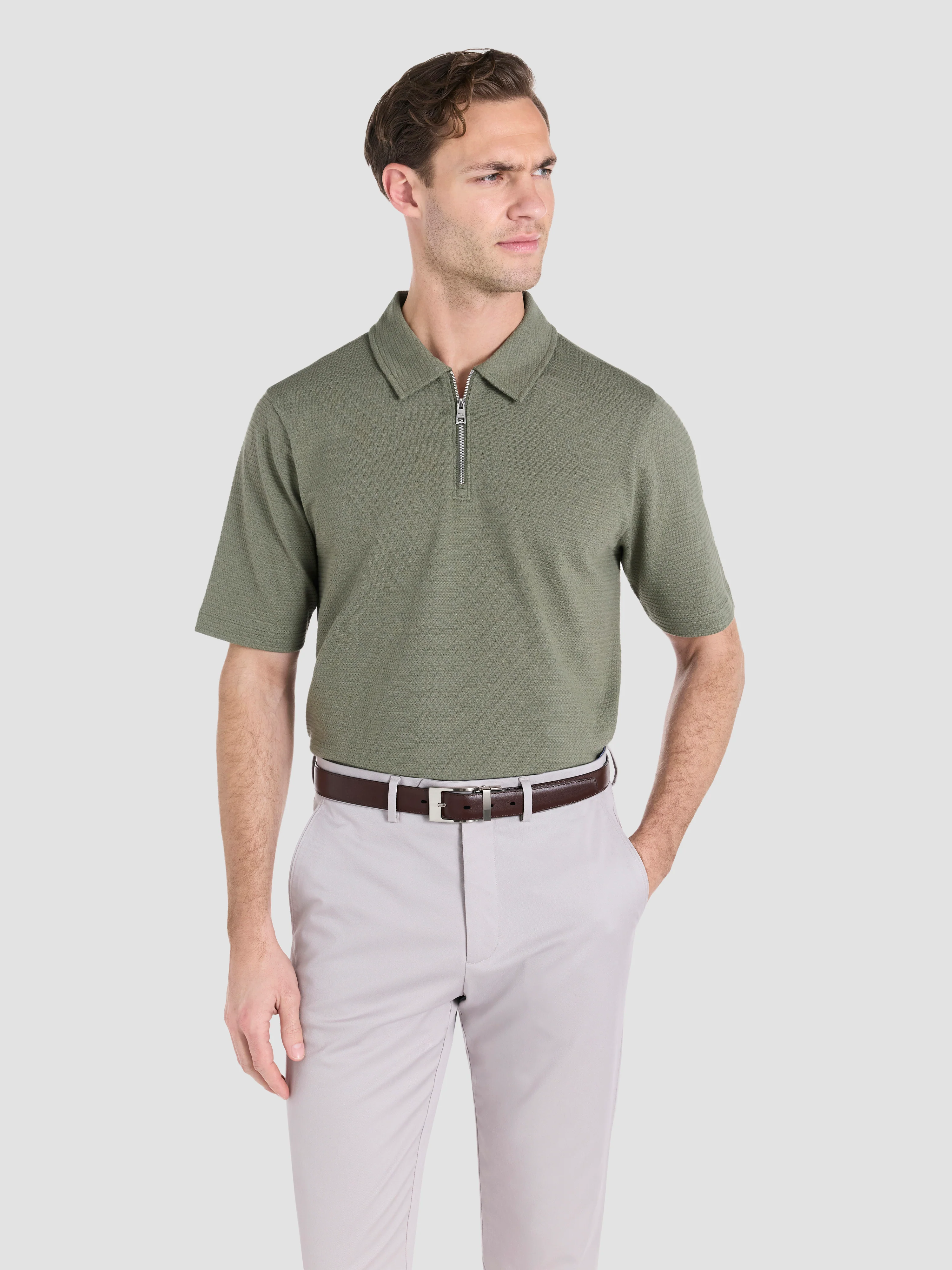 The Textured Zip-Neck Polo - Image 2