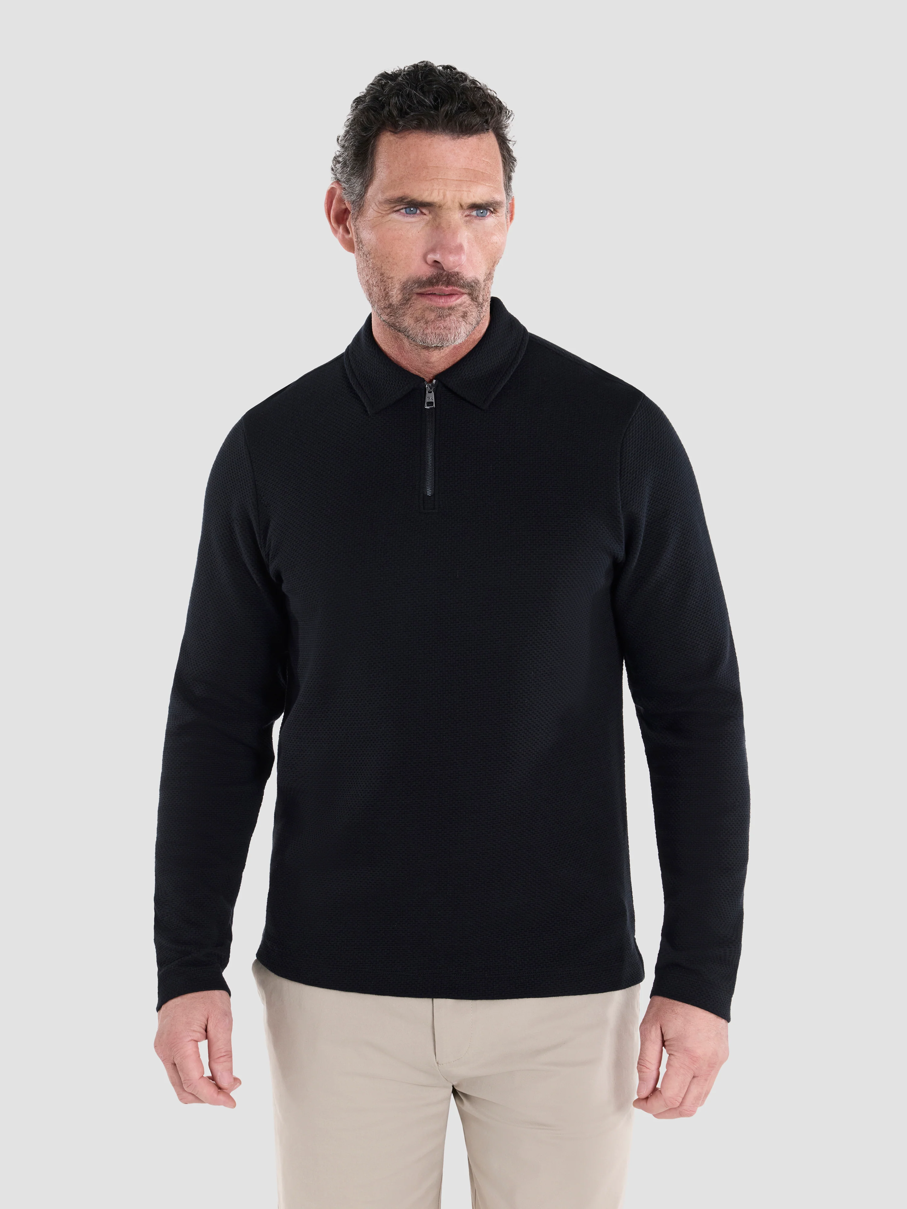 The Long Sleeve Waffle Polo - Image 2