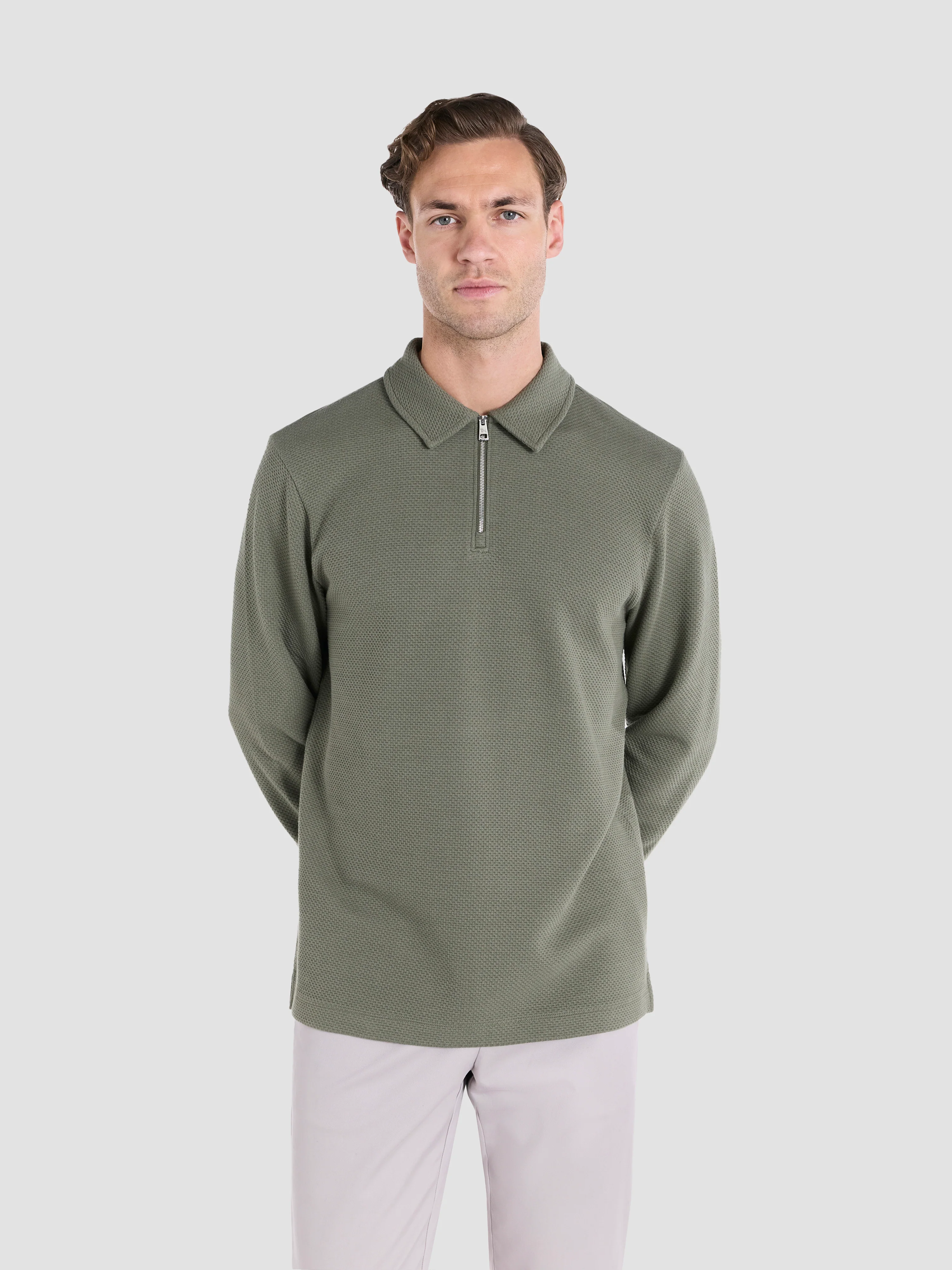 The Long Sleeve Waffle Polo - Image 2