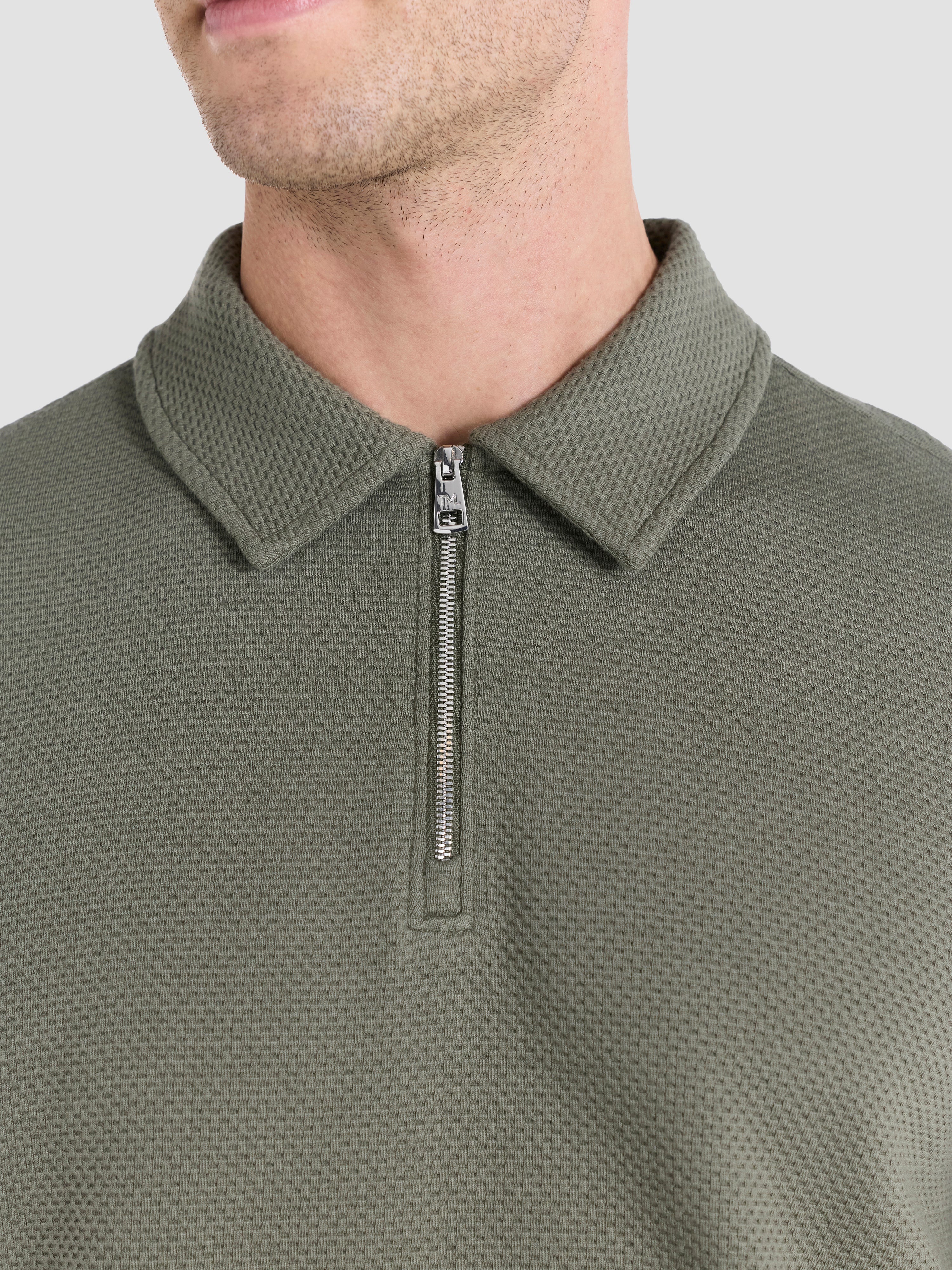 The Long Sleeve Waffle Polo - Image 3
