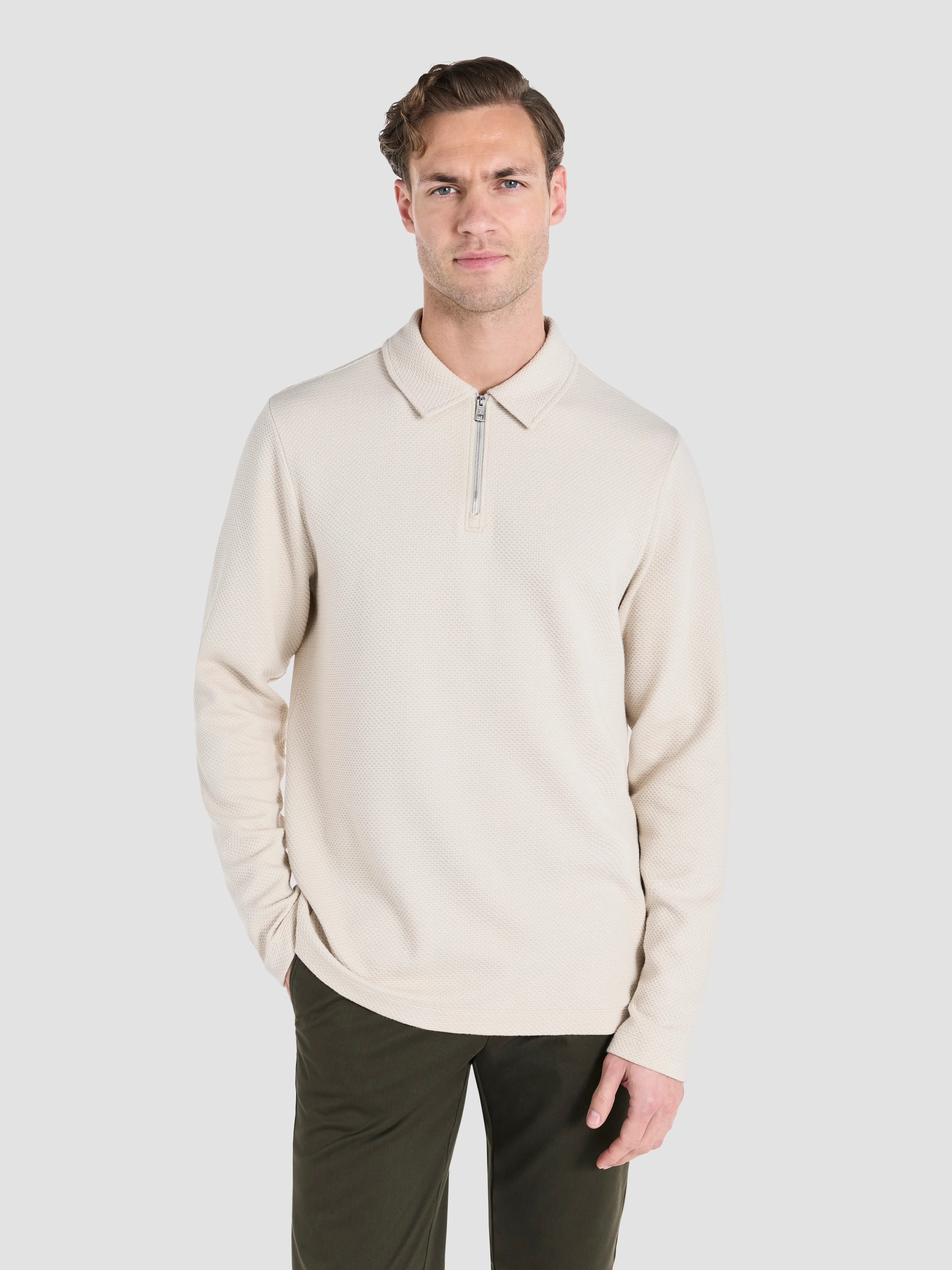 The Long Sleeve Waffle Polo - Image 2